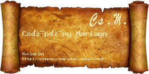 Csépány Mariann névjegykártya
