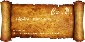 Csépány Mariann névjegykártya