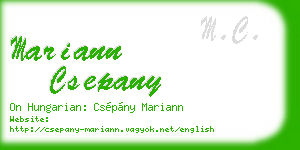 mariann csepany business card