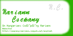 mariann csepany business card